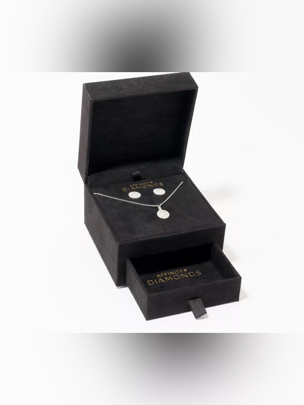 Affinity Diamonds 0.33 cttw Boxed Stud & Necklace Set, Sterling. New